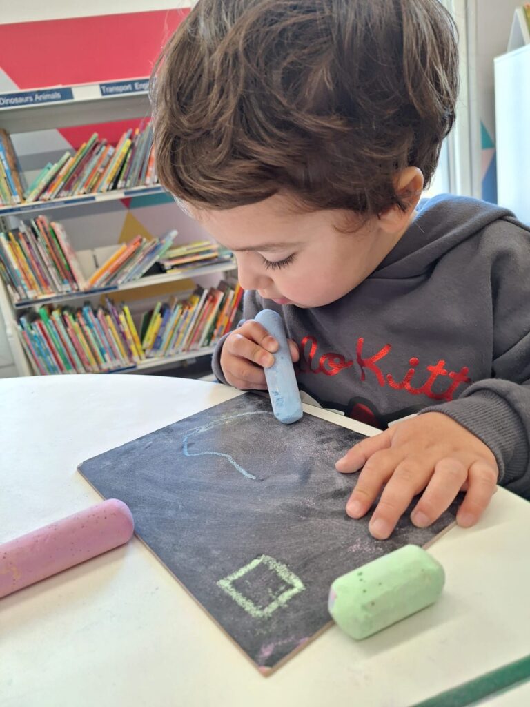 Child learning at a Montessori school